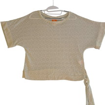 Hearts Of Palm Womens Top Light Tan Size PM Polyester Blend Pullover Sheer - £8.07 GBP