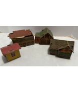 Vintage Built Rite Cardboard Buildings Lot Set Of 4 - €16,26 EUR