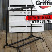 Seven Guitar Rack Stand by GRIFFIN | Floor Storage Holder for Multiple Guitars | - £30.51 GBP