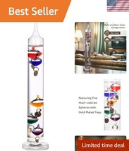 Stunning 11 Inch Galileo Thermometer with Colorful Balls - Perfect Gift ... - $80.99