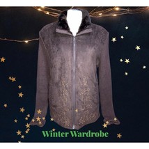Avon Faux Fur Women&#39;s Large Zip Up Vintage Suede Winter Stylish Jacket - £22.08 GBP