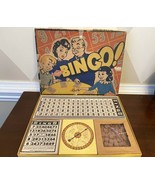 Vintage E.S. Lowe Co. Bingo Board Game 1941 25 Cards Markers and Spinner... - $34.65
