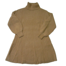 NWT J.Crew Wool Recycled-Cashmere Turtleneck Sweater Dress in Heather Camel L - £77.67 GBP