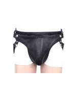 Men&#39;s Leather Jockstrap Cod Piece Thong Adult Underwear Gay Leather Jock... - $55.09