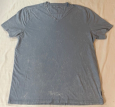 John Varvatos Light Blue V Neck Faded Blue Short Sleeve Cotton Tee Size ... - $38.98