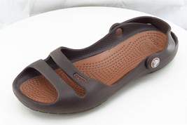 Crocs Sz 5 M Brown Ankle Strap Synthetic Women Sandals - £13.05 GBP