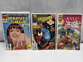 Lot Of 3 Marvel Comics The Marvel Saga Spider-Man Web of Life X-MEN Wolverine - £14.24 GBP