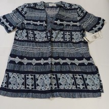 Alfred Dunner RN#19232 Women's Blue & White Under Vest Long Sleeve Shirt Size 12 image 12