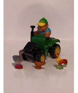 Tomy John Deere Farm Tractor and  Farmer, Chicken Rooster Goose Mixed Lot - $172.68 MXN
