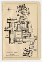1924 Original Vintage Plan Of Fountains Abbey / East Witton / England - £13.65 GBP