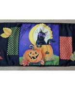 Halloween Table Runner Black Cat Raven Pumpkin 68&quot; x 13.5&quot; - $7.99