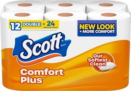 Scott ComfortPlus Toilet Paper, 12 Double Rolls, 231 Sheets per Roll - $14.55