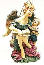 Hand Painted Polyresin Guardian Angel Ornament 3 Inches - $14.85