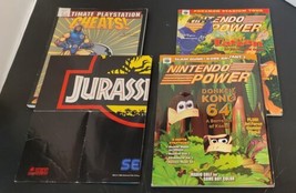 Nintendo Power Magazines 126 &amp; 129, Playstation Cheats, and Jurassic Park Poster - £11.76 GBP