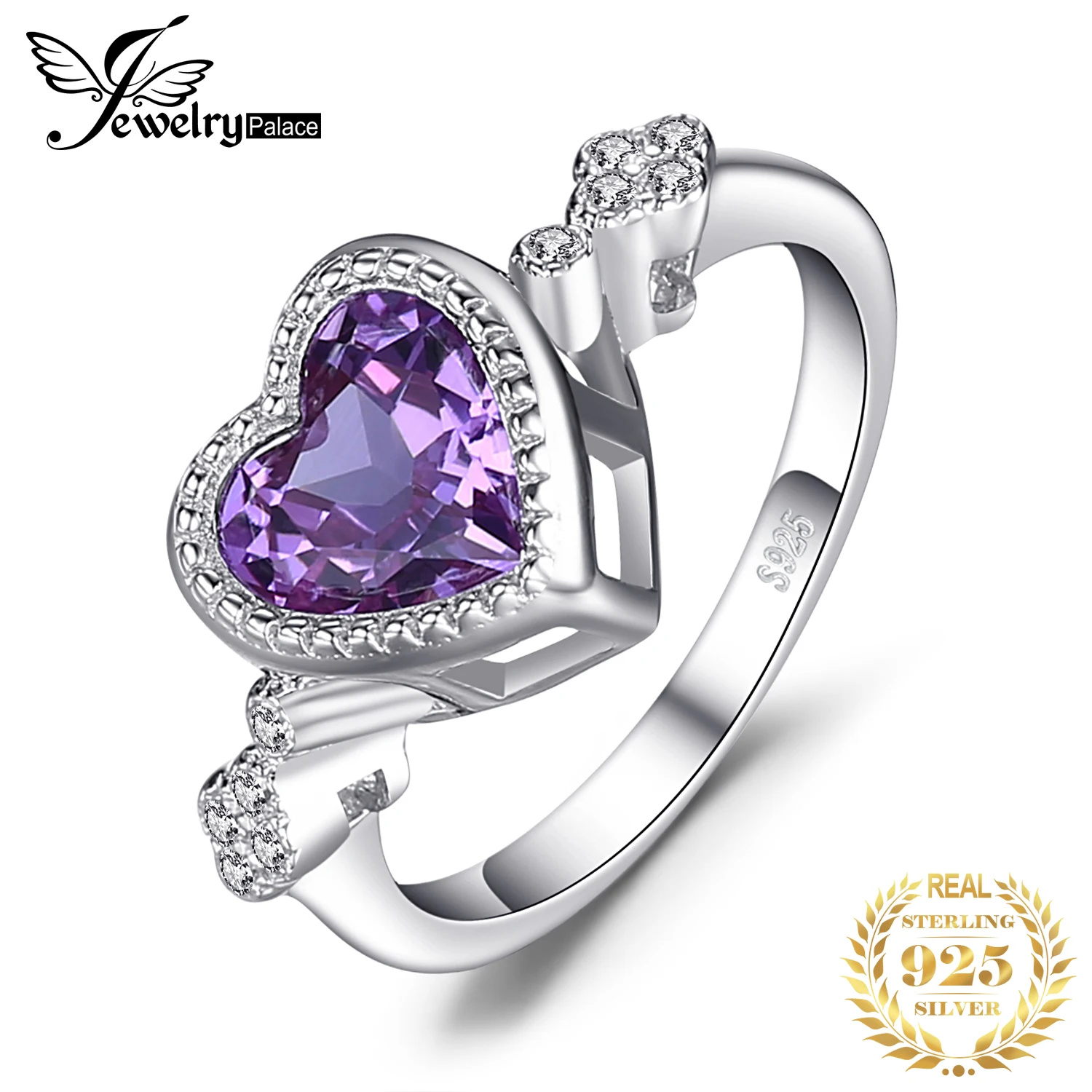 Heart Love 2.5ct Created Alexandrite Sapphire 925 Sterling Silver Ring for Woman - £23.15 GBP