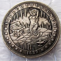 RARE Antique USA United States 1889 Morgan Dollar With Woman Skull Zombie Coin - £22.30 GBP