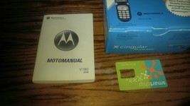 Motorola V180 Cell Phone Box &amp; Manual Only 2004 Cingular Vintage - $367.86 MXN