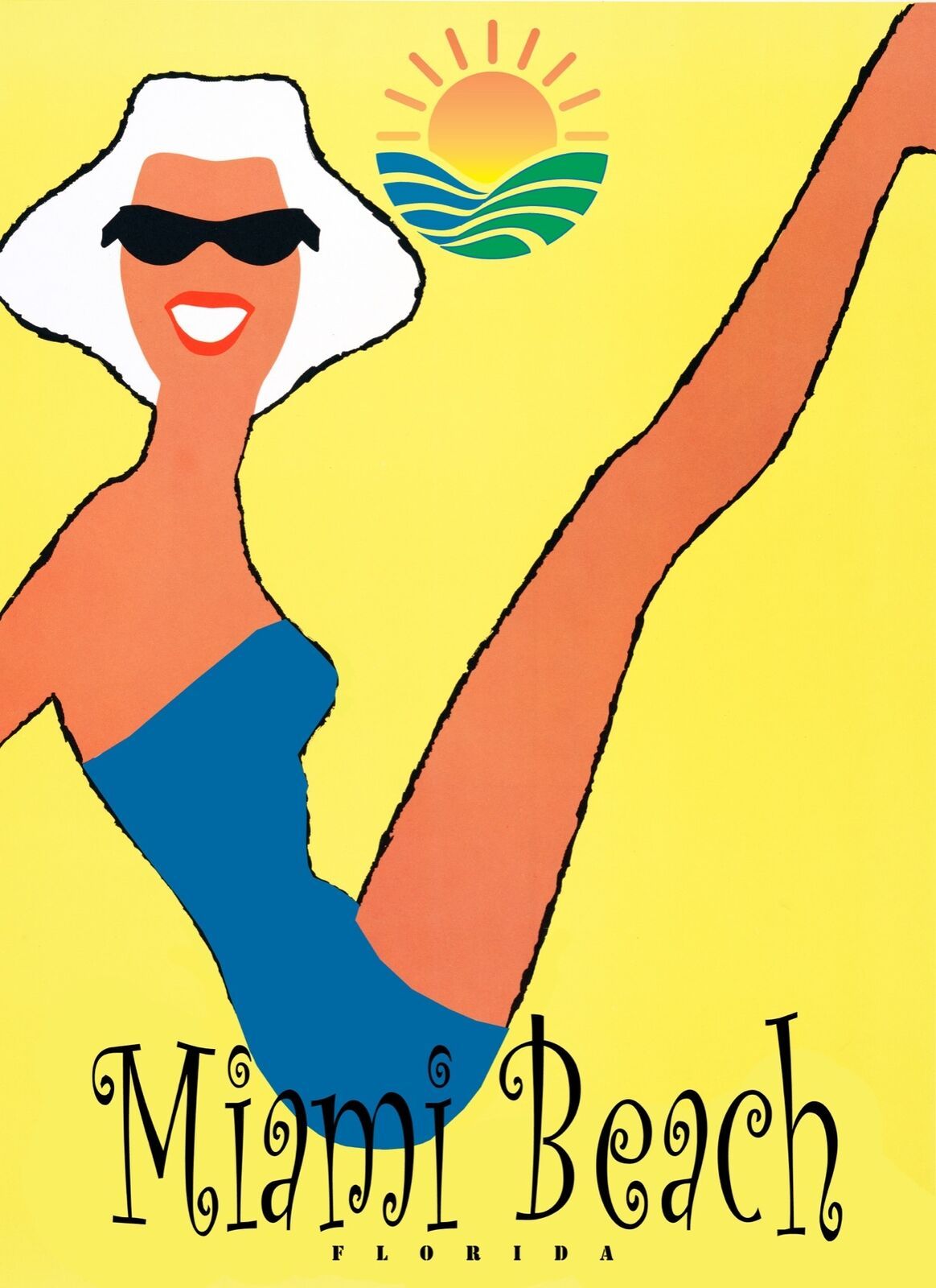 7735.Vintage design Poster.Home room art wall decor.Visit Miami Beach Travel