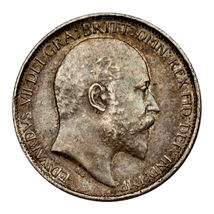 1907 Great Britain 6 Pence Silver Coin (Extra Fine, XF Condition) KM# 799 - $135.77