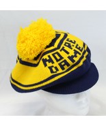 Notre Dame Newsboy Cabbie Pom Pom Hat Blue Yellow NCAA Fighting Irish - $367.23 MXN