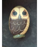 Rare find: Owl Hand Painted Pet Rock Stone with base Art Signed by Baill... - £64.19 GBP