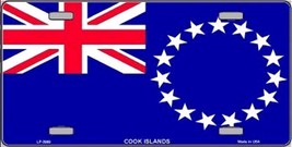 Cook Islands Flag Novelty 6&quot; x 12&quot; Metal License Plate Sign - £4.77 GBP