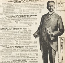 1900 Mens Suits Fancy Worsted Advertisement Victorian Sears Roebuck 5.25... - $15.98