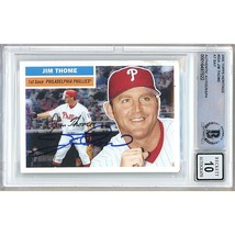 Jim Thome Philadelphia Phillies Signed 2005 Topps Heritage #50A BGS Auto 10 Slab - £199.83 GBP