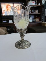 Godinger Lead Crystal Glass Globe &amp; Silver Plate Base Candle Holder - £20.99 GBP