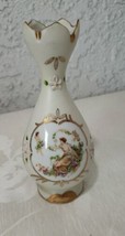 Vintage Vase Lenwile Ardalt Woman With Cherub Boy Gilded White / Floral Japan  - £11.61 GBP