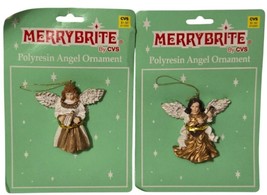 Merry Brite by CVS Vintage Polyresin Angel Christmas Ornaments (2 Sets) NEW - $9.89