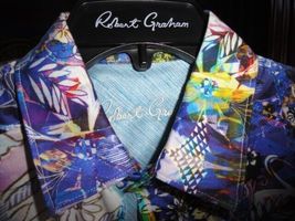 Robert Graham Lanley Short Sleeve Shirt Size Medium New with tags image 13