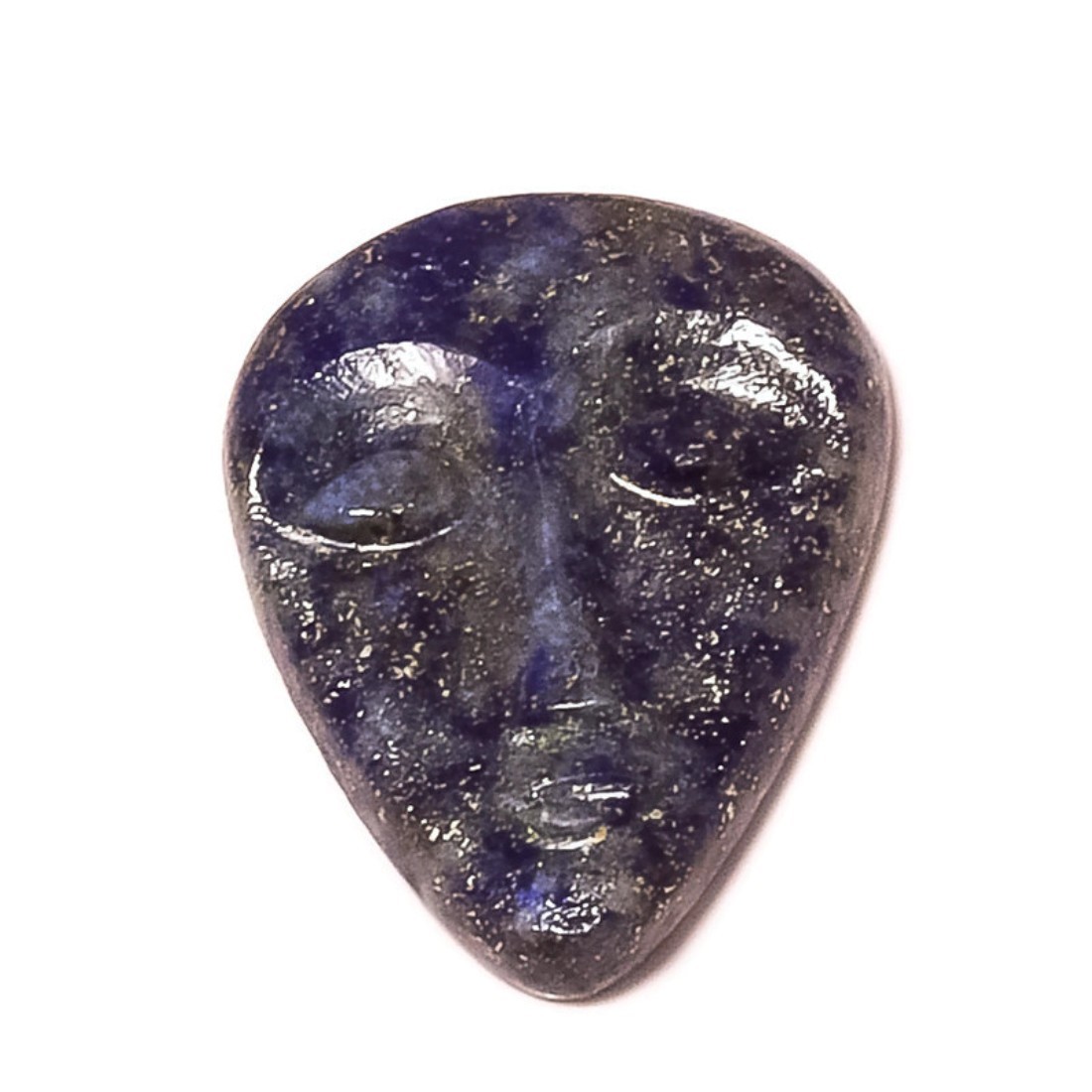 Primary image for 35.85 Cts Lapis Lazuli Hand-Carved Face with Close Eye Stone for Jewelry Making
