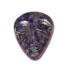 35.85 Cts Lapis Lazuli Hand-Carved Face with Close Eye Stone for Jewelry... - £11.70 GBP