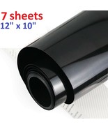 7 Black HTV Iron On Heat Transfer Vinyl Sheets Bundle 10x12 for T-Shirts... - $11.69