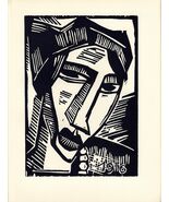 Original 1920 Woodblock Print KARL SCHMIDT-ROTTLUFF &quot;Woman&#39;s Head&quot; Ed. 600 - $1,309.50