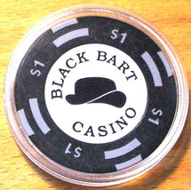 (1) $1. BLACK BART Casino Chip - Willits, California - 1996 - Bud Jones - £10.16 GBP