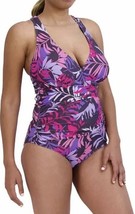 Eddie Bauer Women&#39;s Size XS Purple Ruched Shaping One Piece Swimsuit NWT - £17.78 GBP