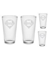 SET Philadelphia Phillies Custom Pint Beer Glasses Etched Drinkware Tumb... - £33.34 GBP+