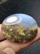 Scenic Moss Agate Oval Cabochon 34x27x7.5mm - £52.07 GBP