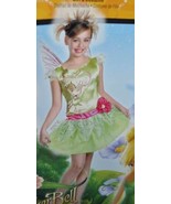 Girls Tinkerbell Halloween Costume Fairy Disney Dress &amp; Wings 2 Pc-size ... - £20.72 GBP