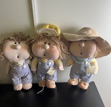 3 Vintage Bunkies bumpkins doll George-Good Tyke Plush - W/ Original Clothing - £43.73 GBP