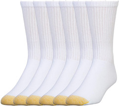 Gold Toe Mens 656s Cotton Crew Athletic Sock MultiPairs, White, 6 Pairs - £42.48 GBP