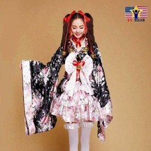 Sakura Kimono Lolita Maid Uniform Outfit Cosplay Costume Party Dress Siz... - £25.99 GBP
