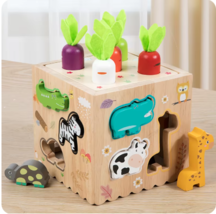 Interactive 8-in-1 Wooden Carrot Shape Puzzle - Sensory Learning Toy - $34.18