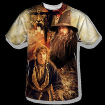 The Hobbit Bilbo and Gandalf Sublimation Front Print T-Shirt, NEW UNWORN - £16.23 GBP