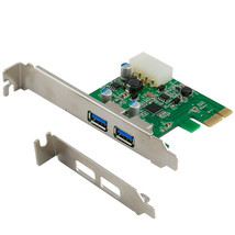 2-Port Usb 3.0 Pci-Express Pcie Adapter Controller Card ~ Low Profile - £20.44 GBP