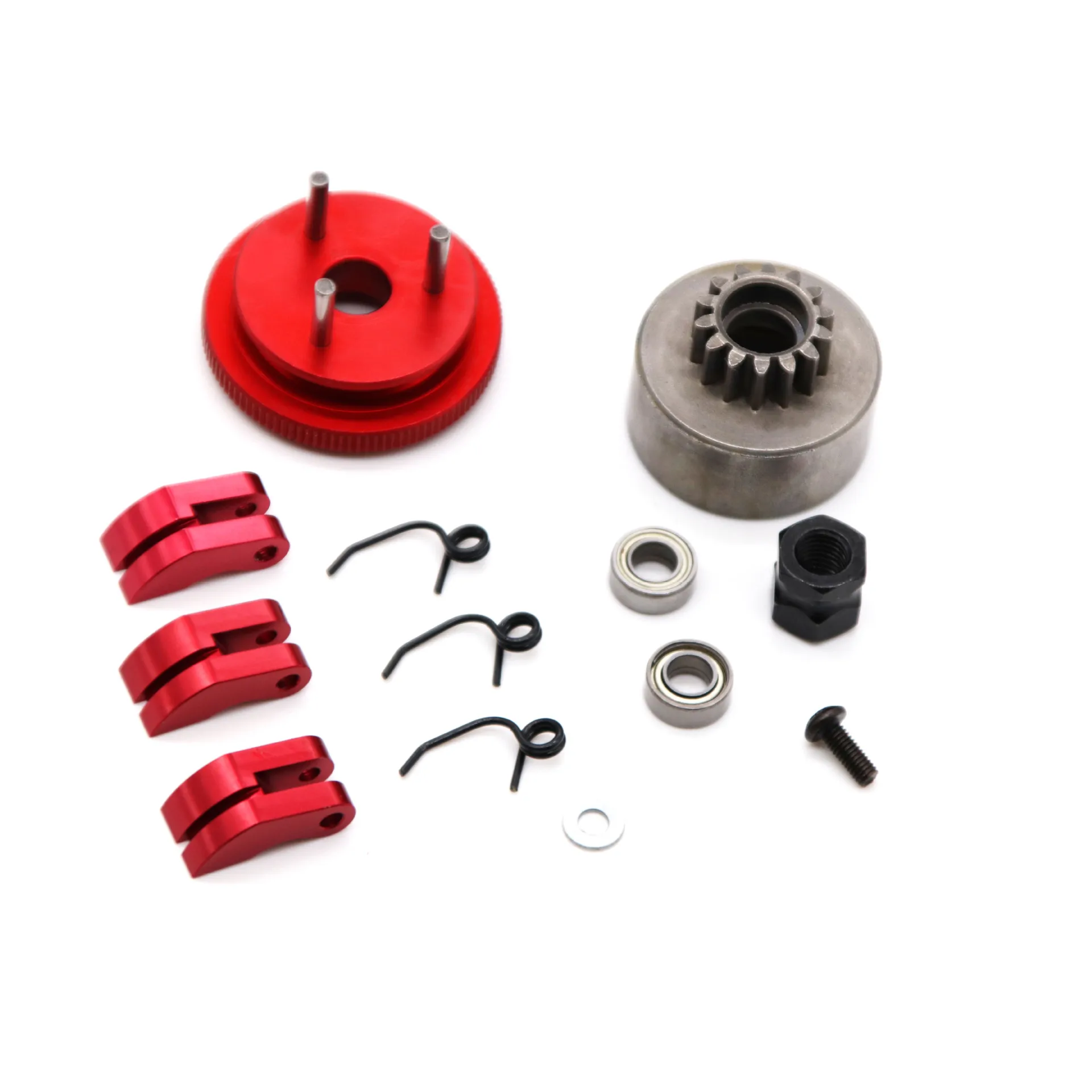 14T Gear Flywheel Assembly 1/8 RC Car Bearing Clutch Bell Shoes Nut Springs - £12.20 GBP