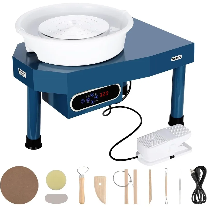 Pottery Wheel Ceramic Machine 30 cm with Foot Pedal LCD Screen Electric ... - $838.38 CAD