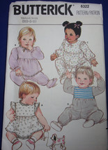 Butterick Infants’ Jumpsuit Size NB-S-M #6322 Uncut - $5.99